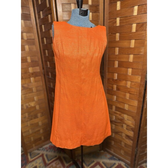 Vintage Womens Brocade Dress Duster Jacket Set Size XS Orange Gold - Picture 5 of 10